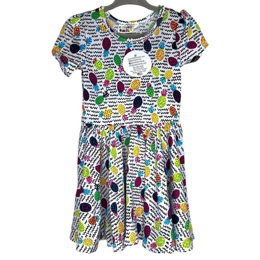 NEW Dot Dot Smile Retro Pineapple Cap Sleeve Dress 12-24M